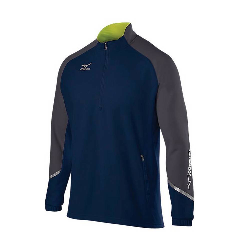 Mizuno Men's Elite 1/2 Zip Pullover Navy/Grey (350620-JFI)